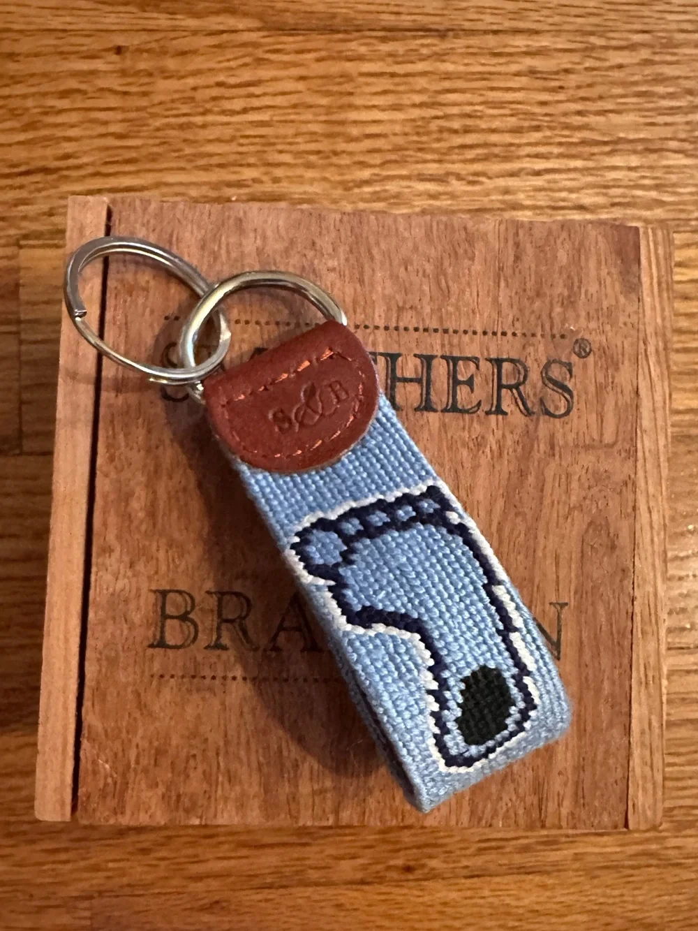 NEW Smathers & Branson UNC Tarheel Needlepoint Keychain
